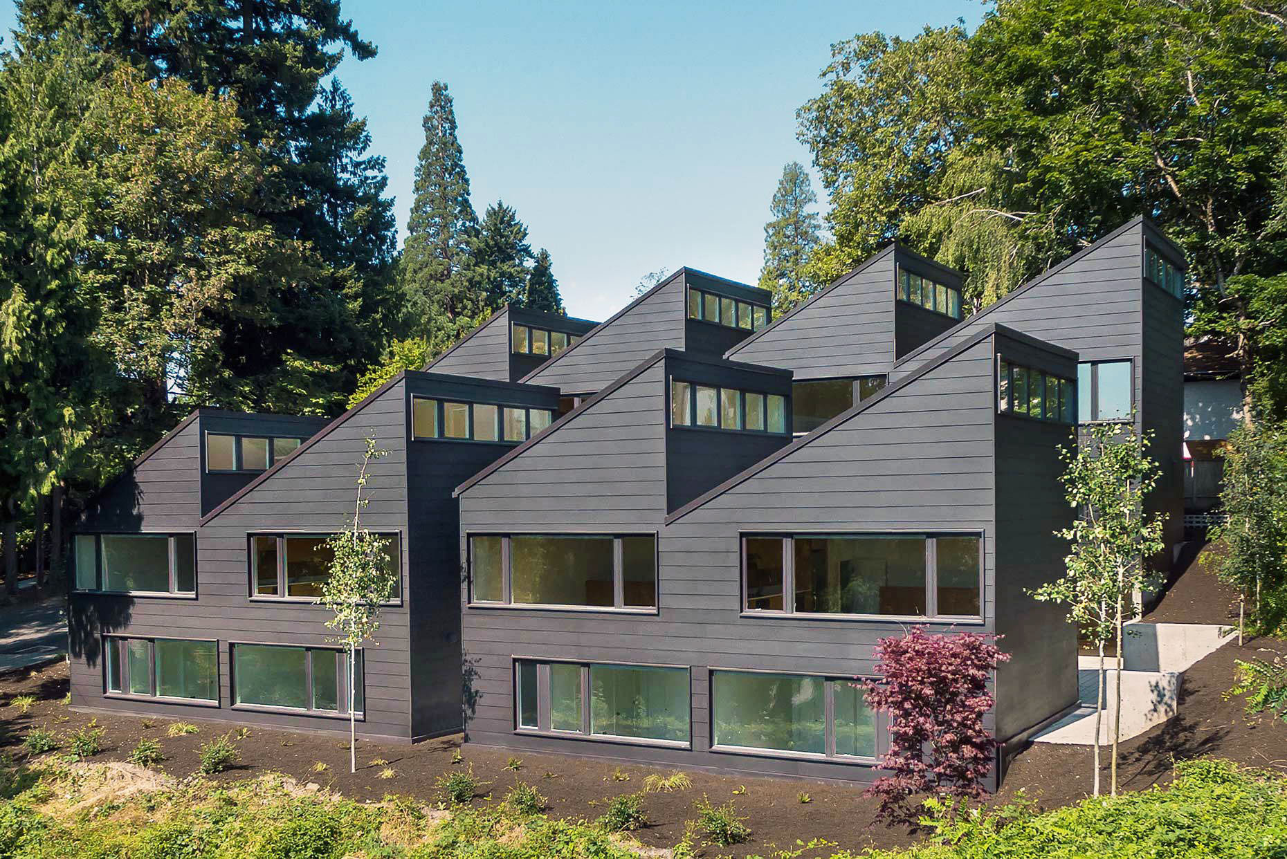 Reihenhäuser bei Portland / Schattige Sheddächer - Architektur und