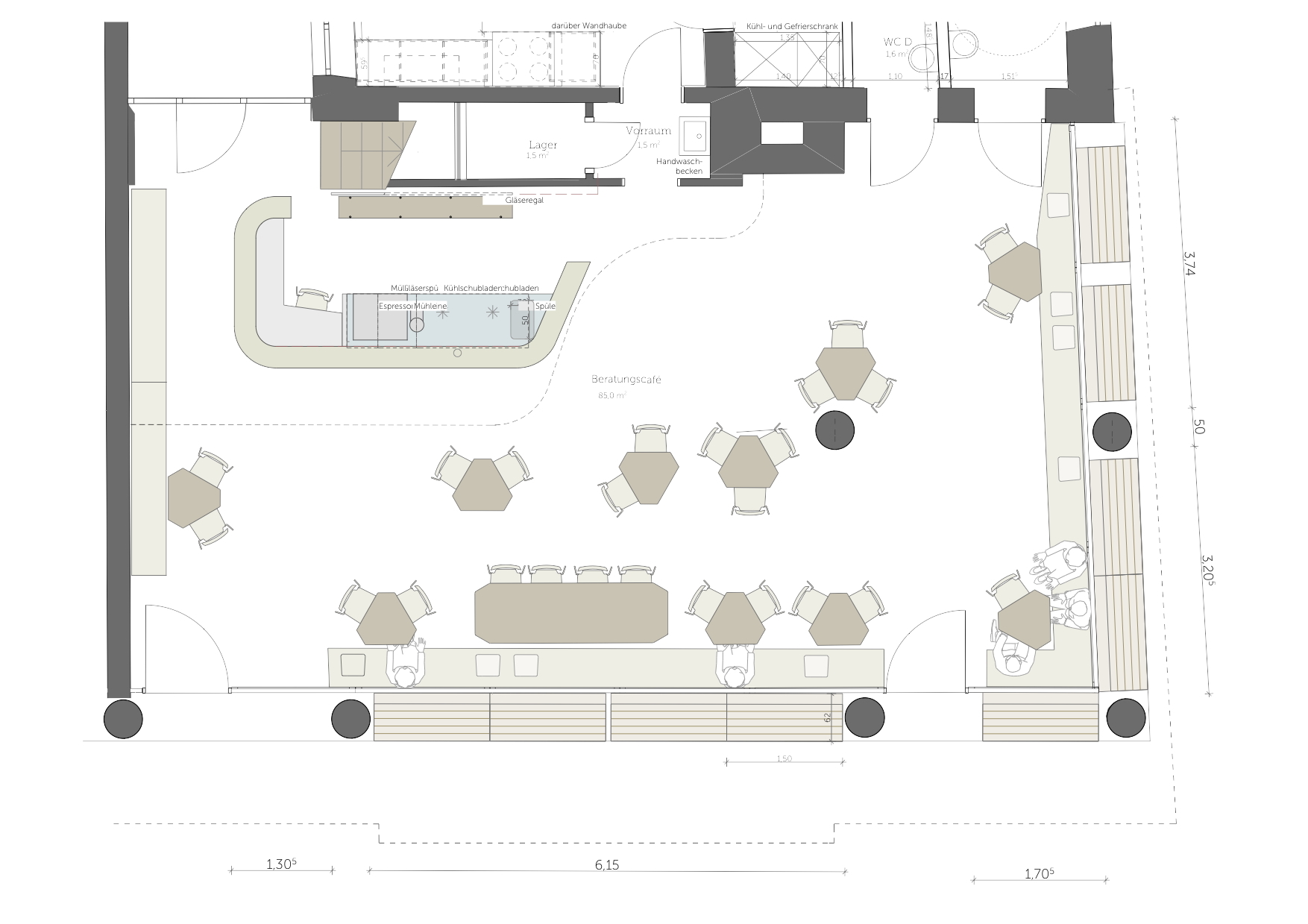 Cafe Grundriss Architektur - Test